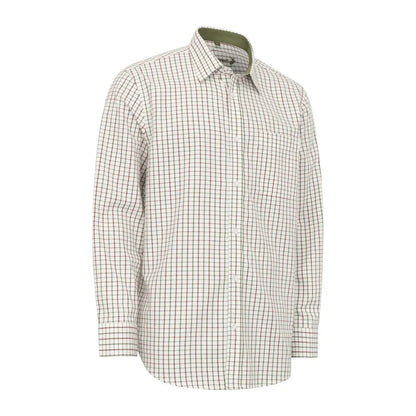 New Forest premium tattersall shirt in white and green checkered pattern