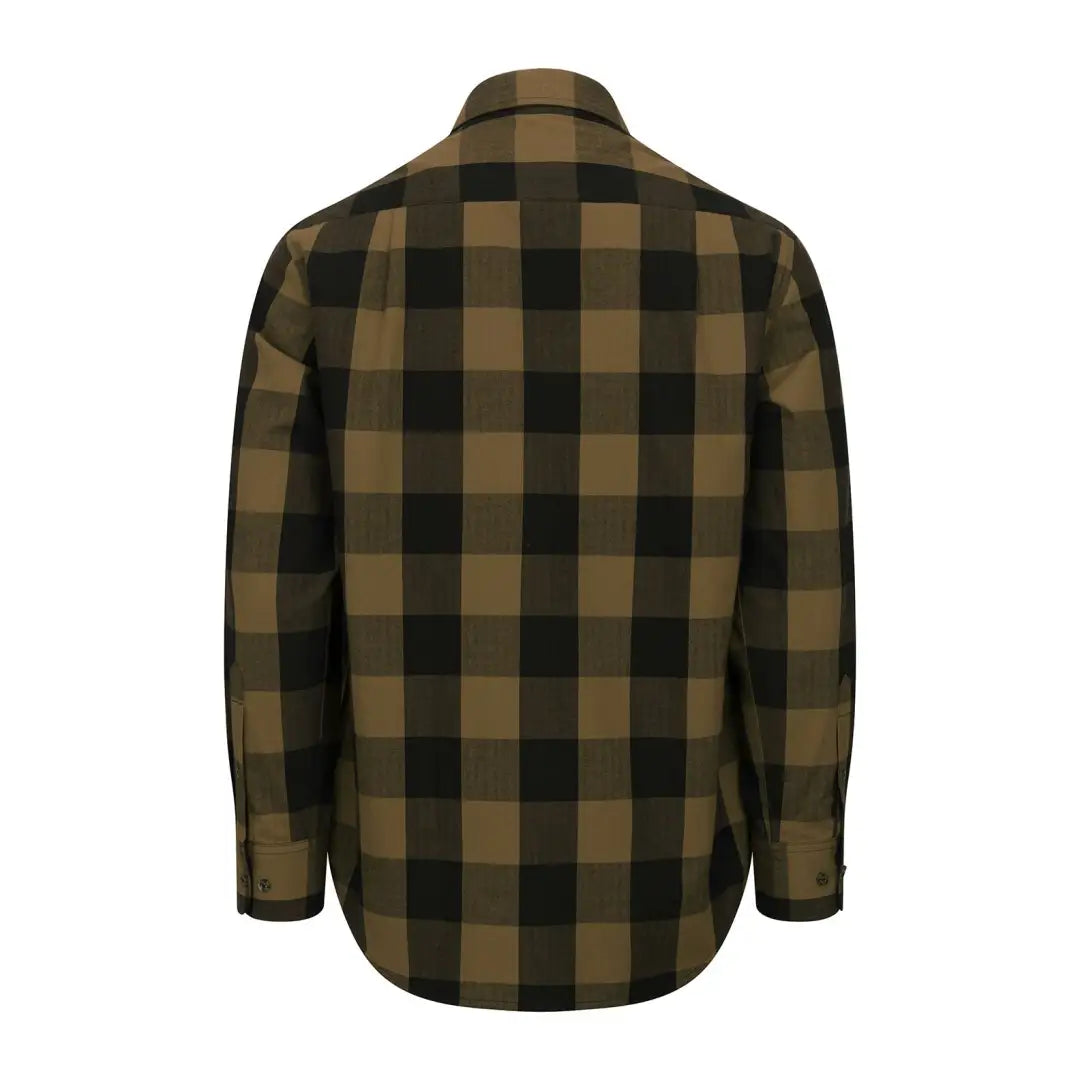 New Forest premium tattersall shirt in black olive plaid