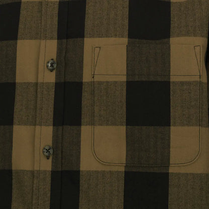 New Forest premium tattersall shirt in beige black plaid with silver buttons