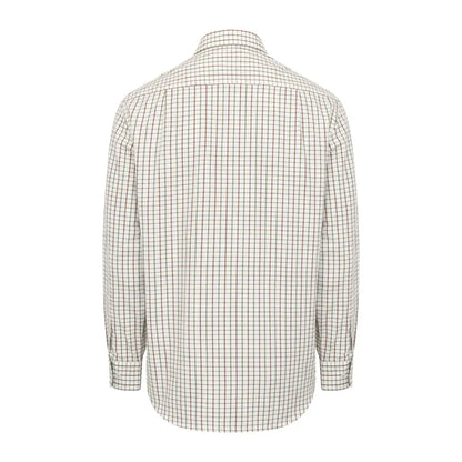 Crisp white and dark gray premium tattersall shirt with classic collar