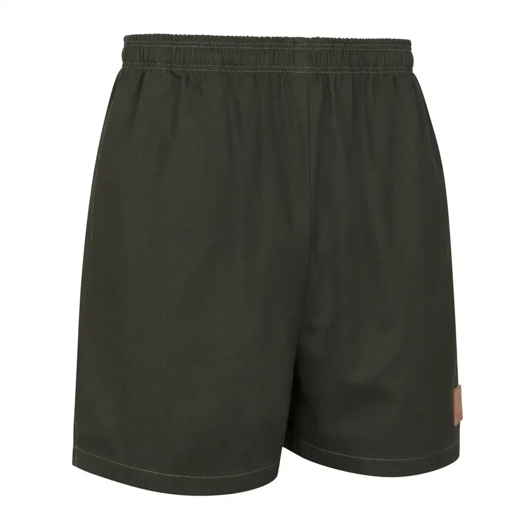 Olive green rugby shorts perfect for country clothing or hunting from New Forest Rugby Shorts