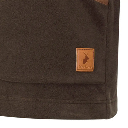 Brown suede New Forest gilet with deer patch for hunting outdoors