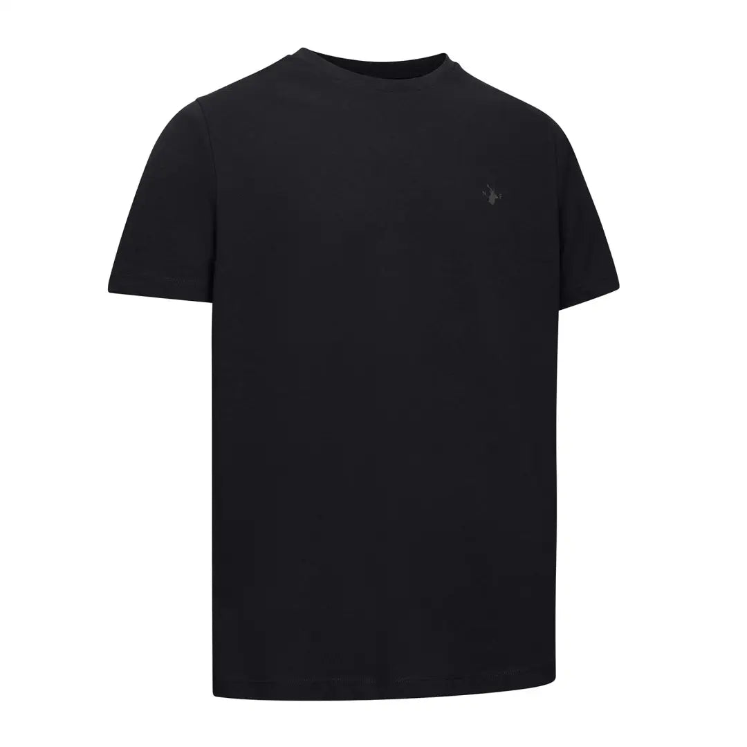 Black short-sleeved t-shirt from the New Forest T-Shirt 2-Pack for outdoors lovers
