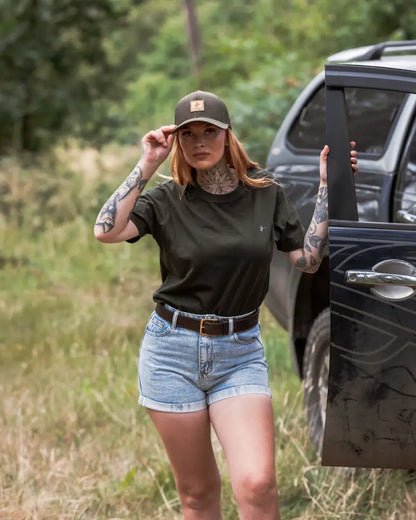 Woman in casual outdoor forest clothing 2-pack t-shirts from New Forest T-Shirt 2-Pack
