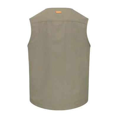 Khaki-colored New Forest V-Neck Explorer Gilet for stylish outdoor adventures