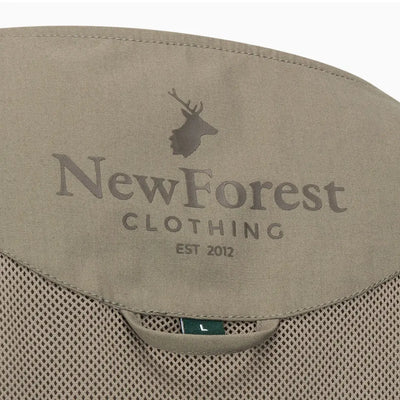 Khaki clothing label on the New Forest V-Neck Explorer Gilet for stylish adventures