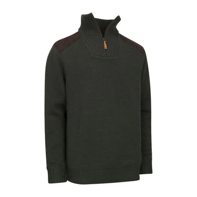 Dark green Forest Woodlark Waterproof Jumper with stylish shoulder patches