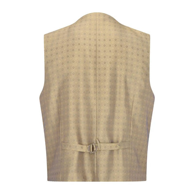 Beige patterned wool mix waistcoat back from New Forest Wool Mix Waistcoat collection