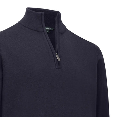 Navy blue zip neck jumper from New Forest, perfect for casual layering and style