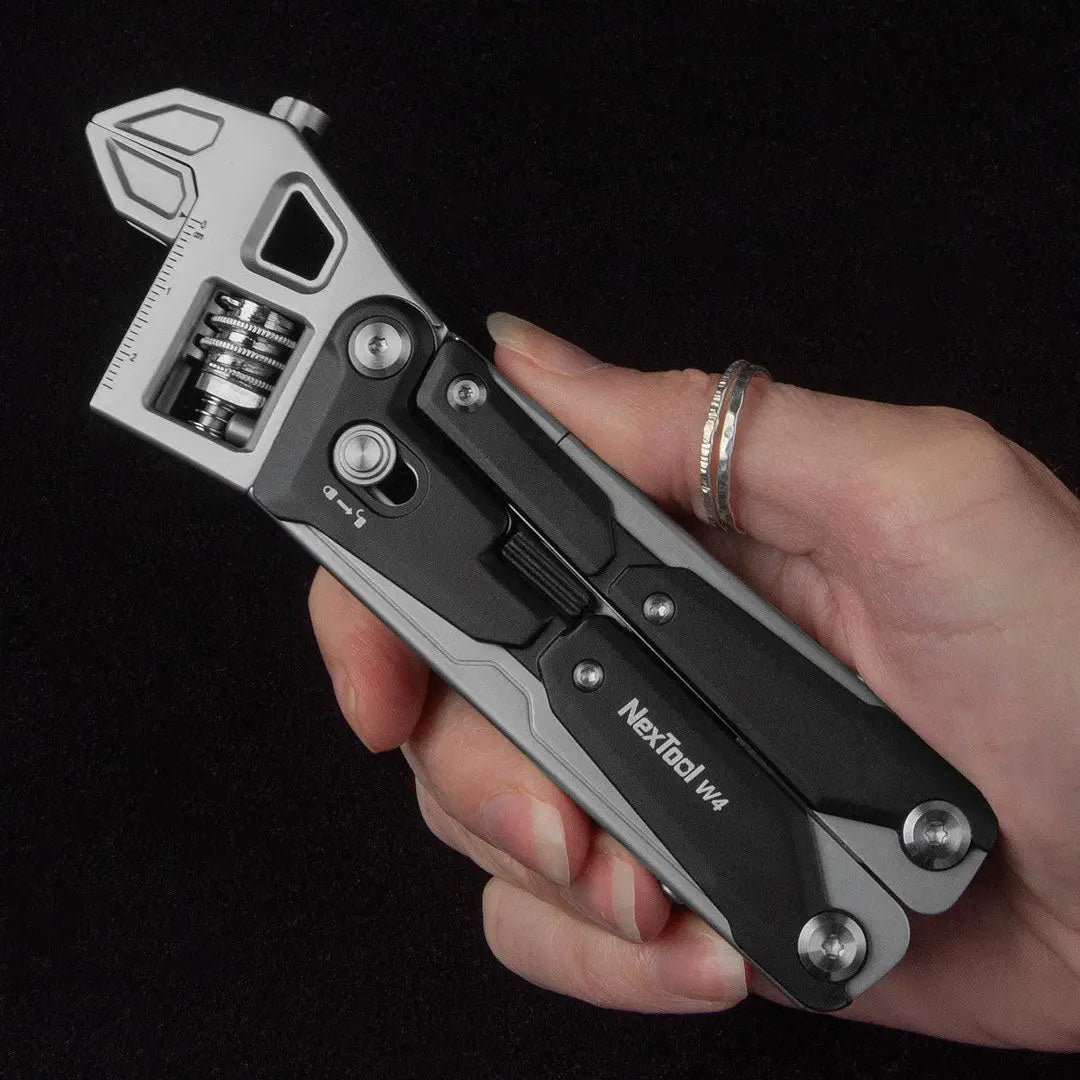 Silver Nextool Adjustable Wrench Pliers W4 with bits