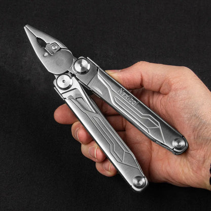 NexTool Flagship Captain multi-tool pliers in silver with black accents