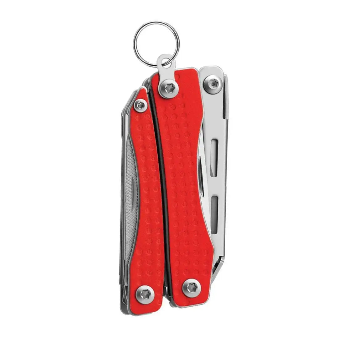 NexTool Flagship Mini multi tool keychain in red and silver with textured grip