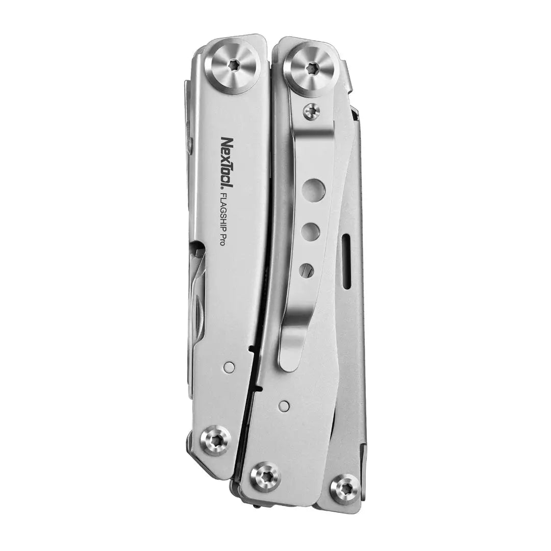 Sleek Nextool Flagship Pro multi tool in silver with black accents