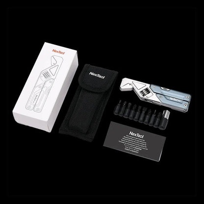 Nextool Light Wrench W2 with 12 bits, compact silver black design