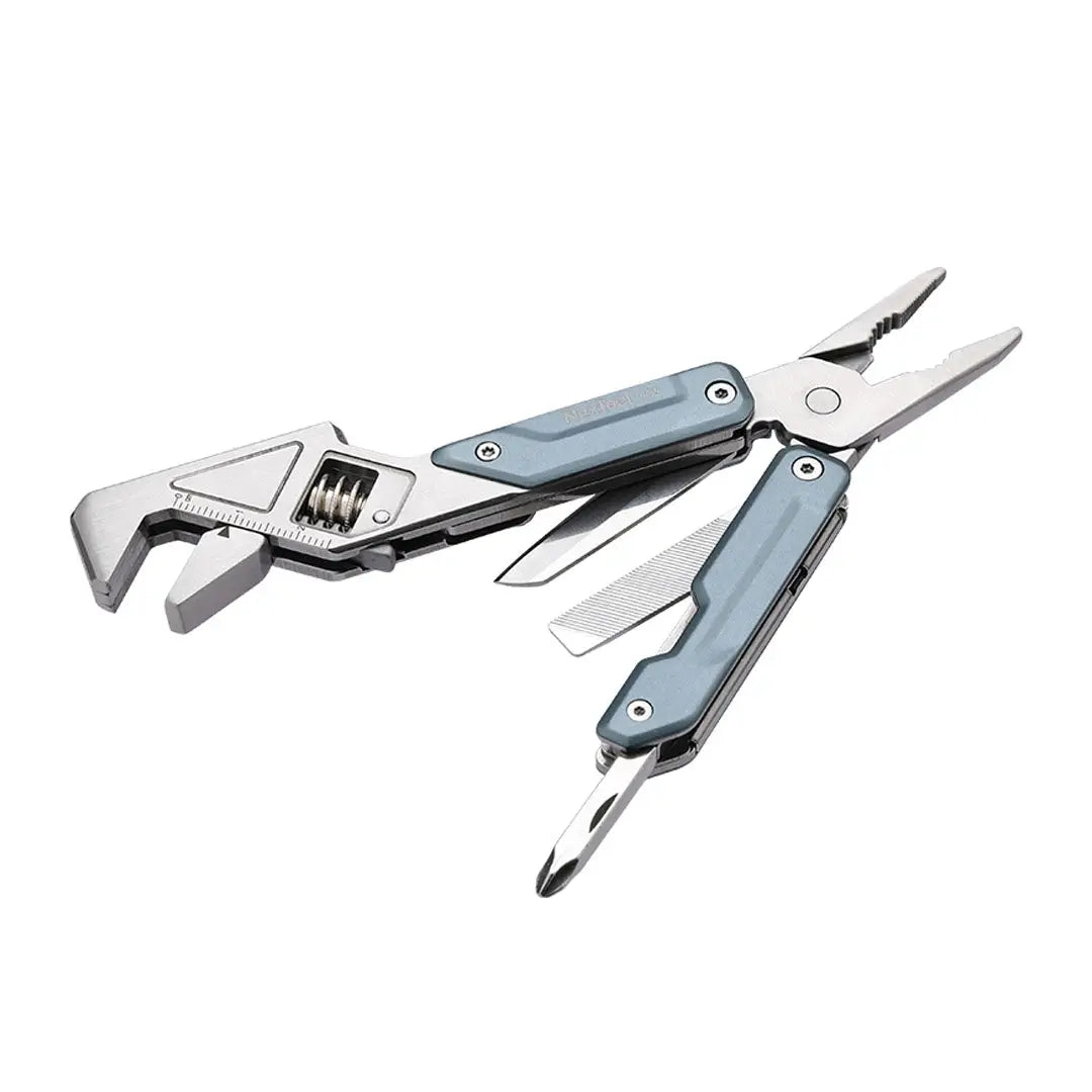 NexTool Light Wrench W2 multi-tool with adjustable wrench, knife, bits, and pliers