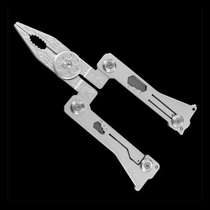 NexTool Silver EDC multi-tool with pliers, screwdriver, and knife for outdoors hunting