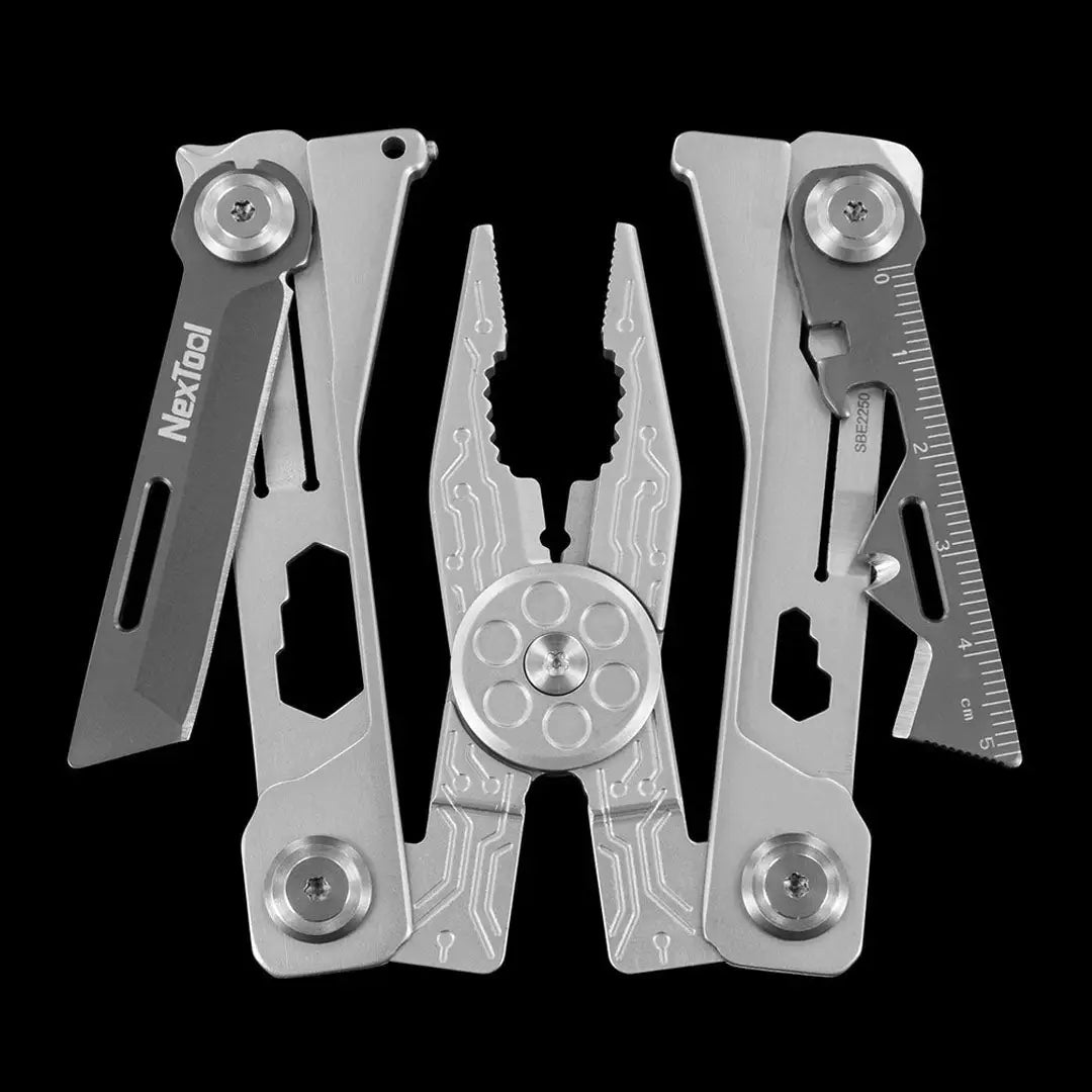 NexTool Silver EDC multi-tool with knife, pliers for outdoors hunting