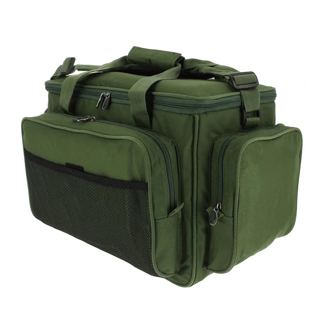 Green NGT Insulated 4 Compartment Carryall bag with straps and multiple pockets