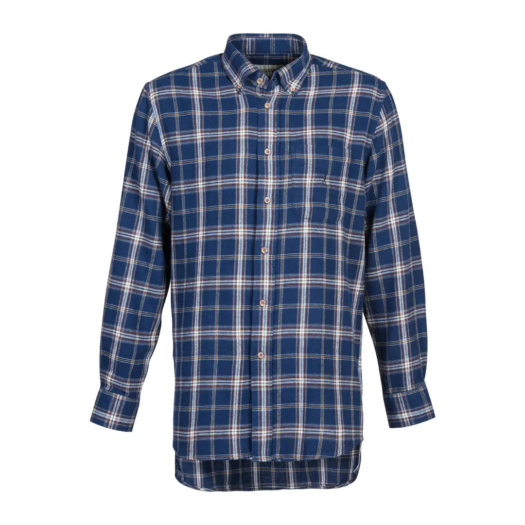 Blue and white plaid Percussion Ardennes Long Shirt perfect for casual outfits