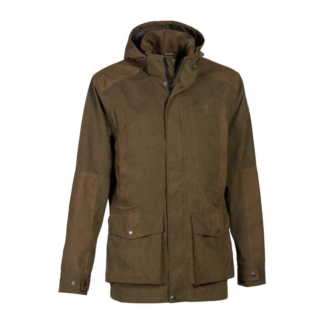 Olive green hunting jacket from Percussion, perfect for country clothing and outdoor adventures