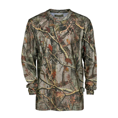 Camouflage long-sleeved Ghostcamo shirt from Percussion featuring woodland pattern design
