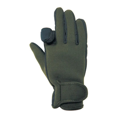 Olive green Percussion Neoprene Gloves with adjustable wrist strap for comfort