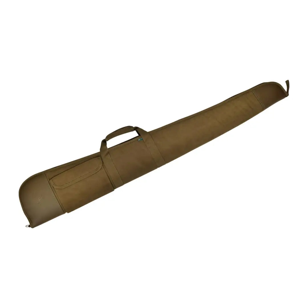 Tan padded Percussion Rambouillet Shotgun Slip with carrying handle for easy transport