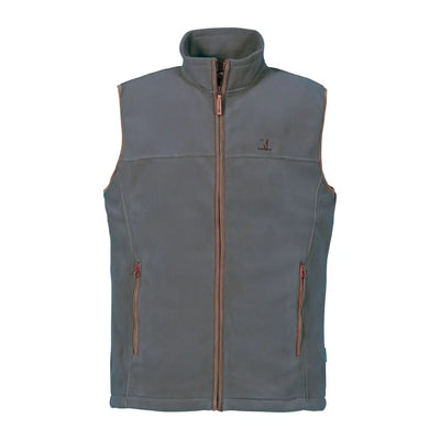 Gray Percussion Scotland Fleece Vest with zipper and side pockets for comfy style
