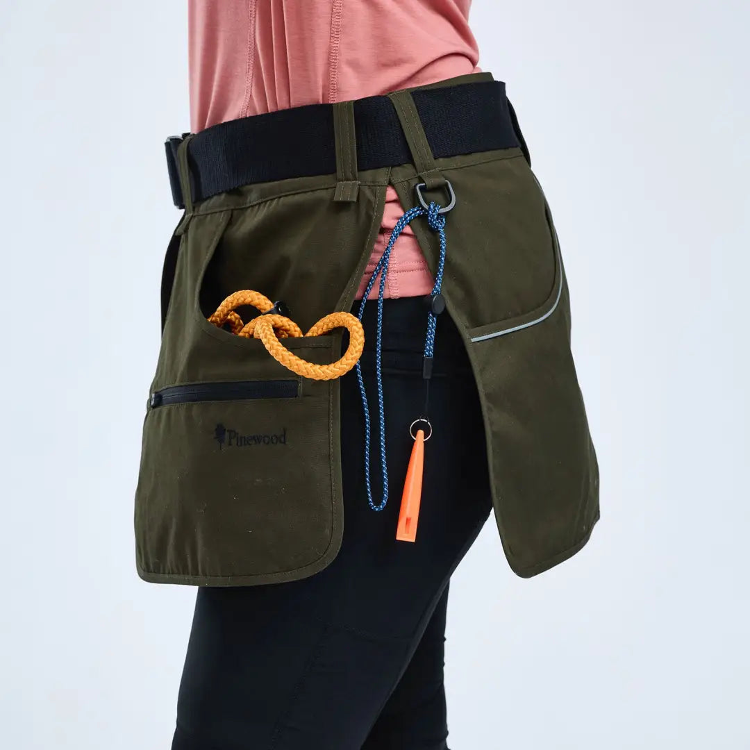 Olive green training apron with pockets for dog sports Pinewood Dog Sports Waistbelt
