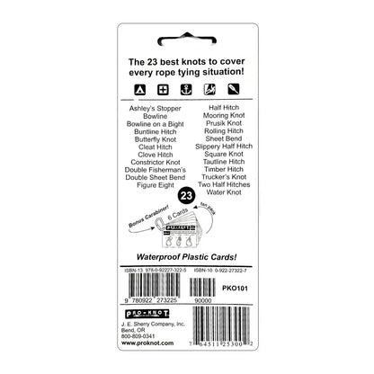 Packaging for waterproof plastic cards teaching outdoor knots like trucker’s hitch and tautline hitch