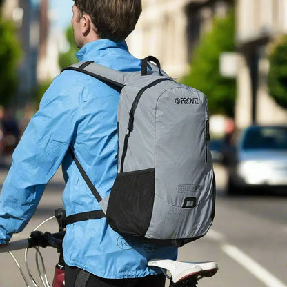 Gray and black Proviz Reflect360 cycling commuting backpack with mesh side pocket