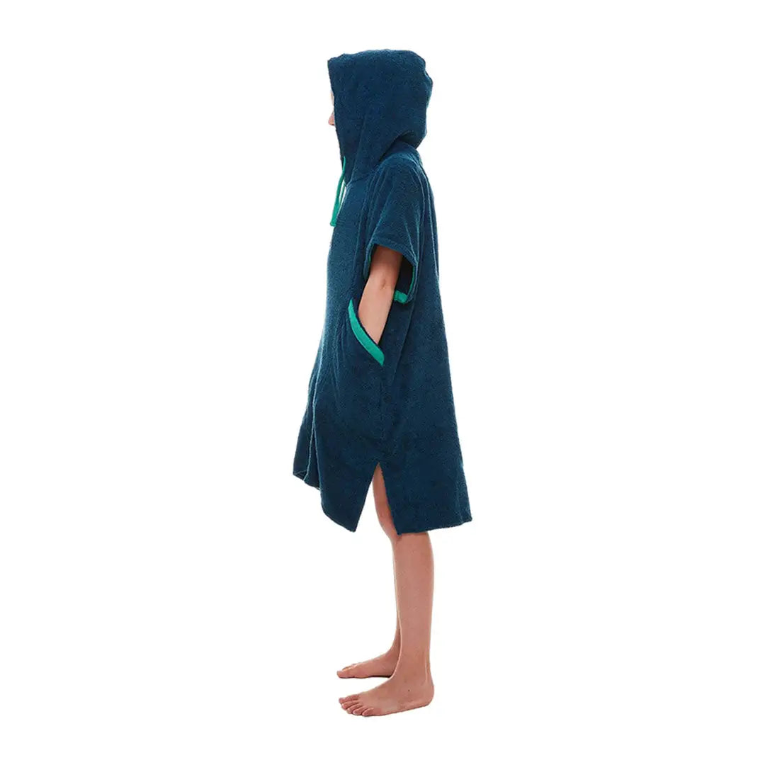 Teal hooded poncho towel with side openings from Red Kids Luxury Towelling Change