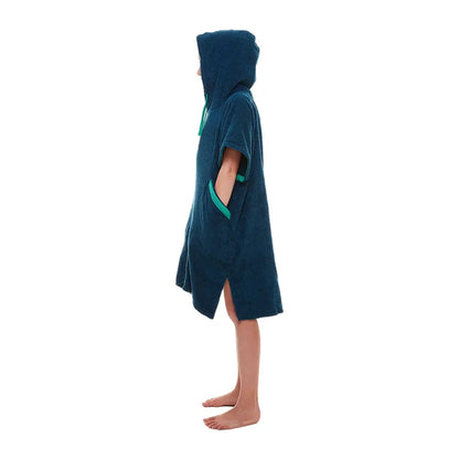Teal hooded poncho towel with side openings from Red Kids Luxury Towelling Change