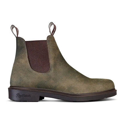 Olive green suede Chelsea boot from the classic Redback range, Whistler Dress style