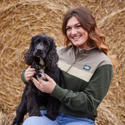 Color-blocked quarter-zip sweatshirt for the Ridgeline Back Slider Rugby Top, perfect for country clothing