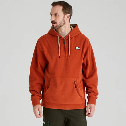 Orange hooded fleece pullover from Ridgeline Ballistic for chilly autumn days