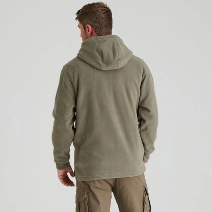 Olive green Ridgeline Ballistic Hooded Fleece sweatshirt for outdoor adventures