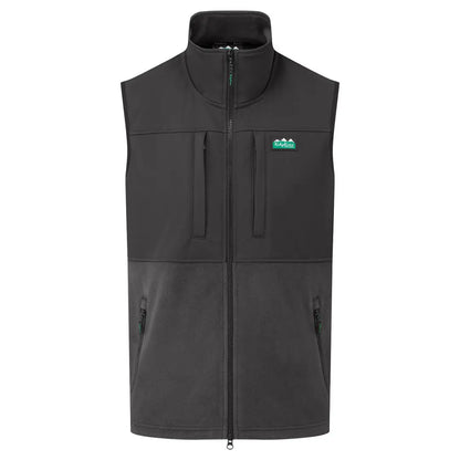 Sleeveless black Ridgeline Hybrid Fleece Gilet for arms moving freely in style