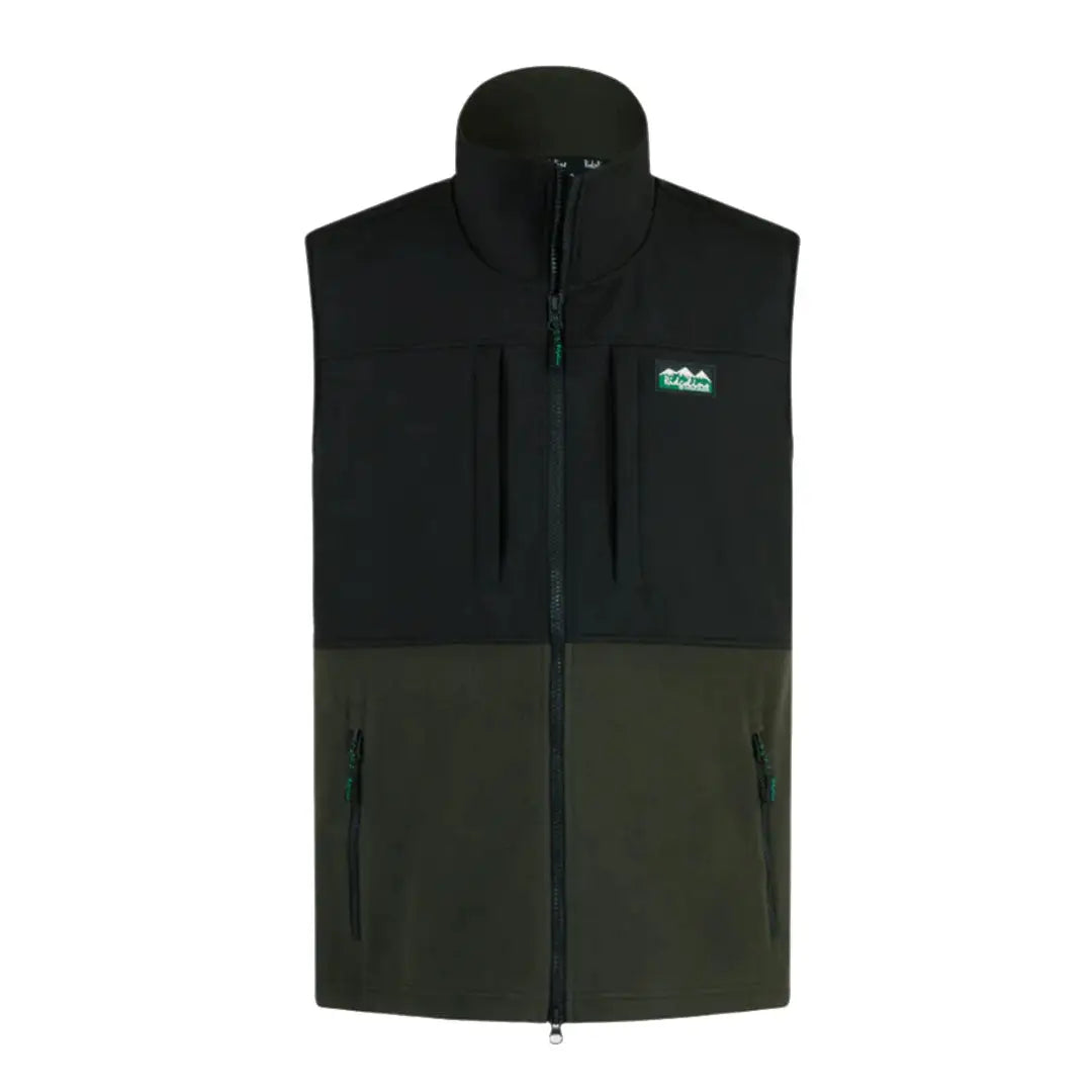 Two-tone outdoor vest from Ridgeline Hybrid Fleece for easy arms moving freely