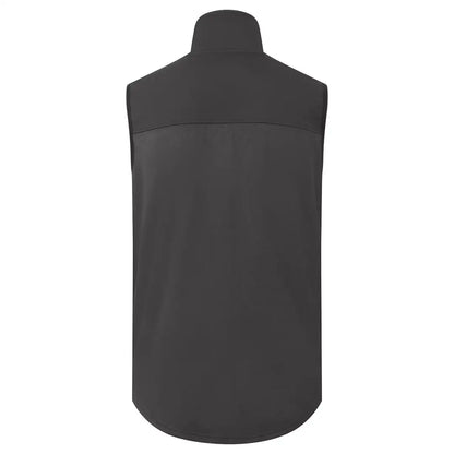 Charcoal-colored Ridgeline Hybrid Fleece Gilet with arms moving freely and sleeveless design