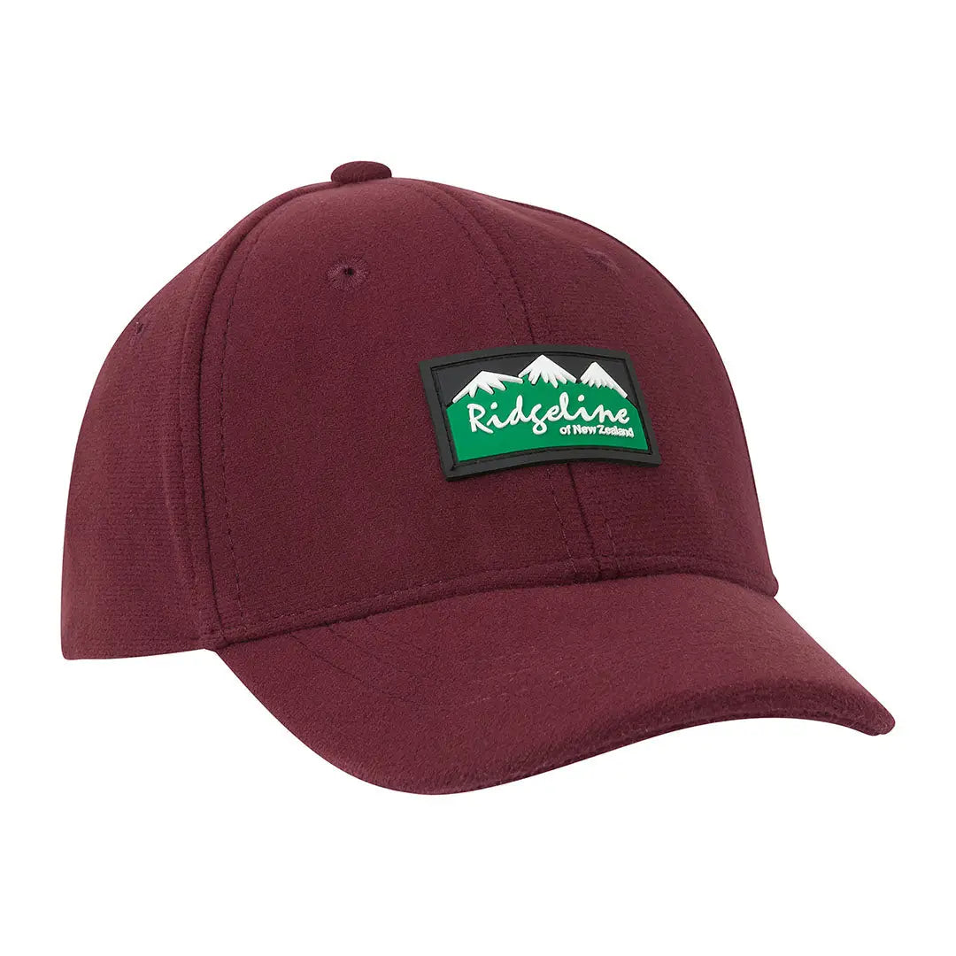 Maroon Ridgeline Kids Monsoon Classic Cap with mountain logo for a stylish classic cap