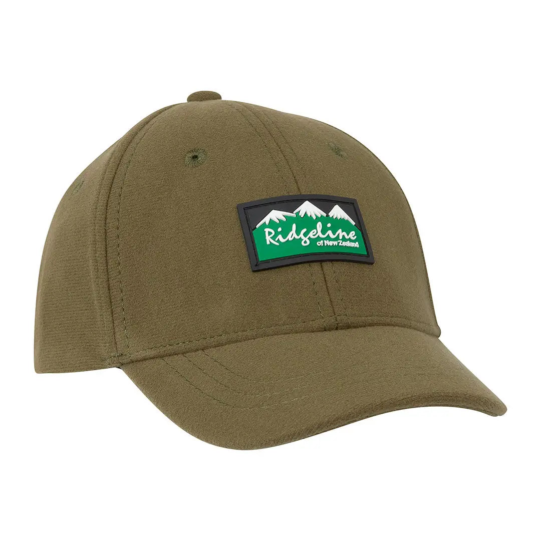 Olive green Ridgeline Kids Monsoon Classic Cap with mountain logo, perfect classic cap for kids