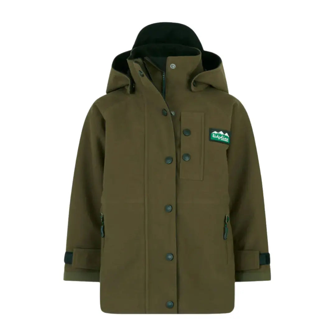 Olive green Ridgeline Kids Monsoon Classic Jacket with hood for rainy days