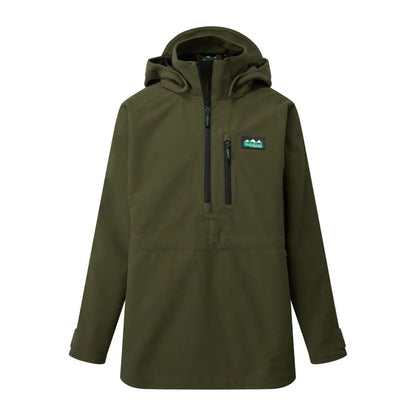 Olive green Ridgeline Kids Monsoon Classic Smock with front zipper pocket and logo