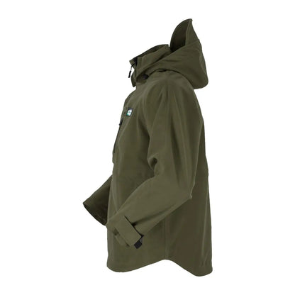 Olive green hooded jacket with zipper in Ridgeline Kids Monsoon Classic Smock