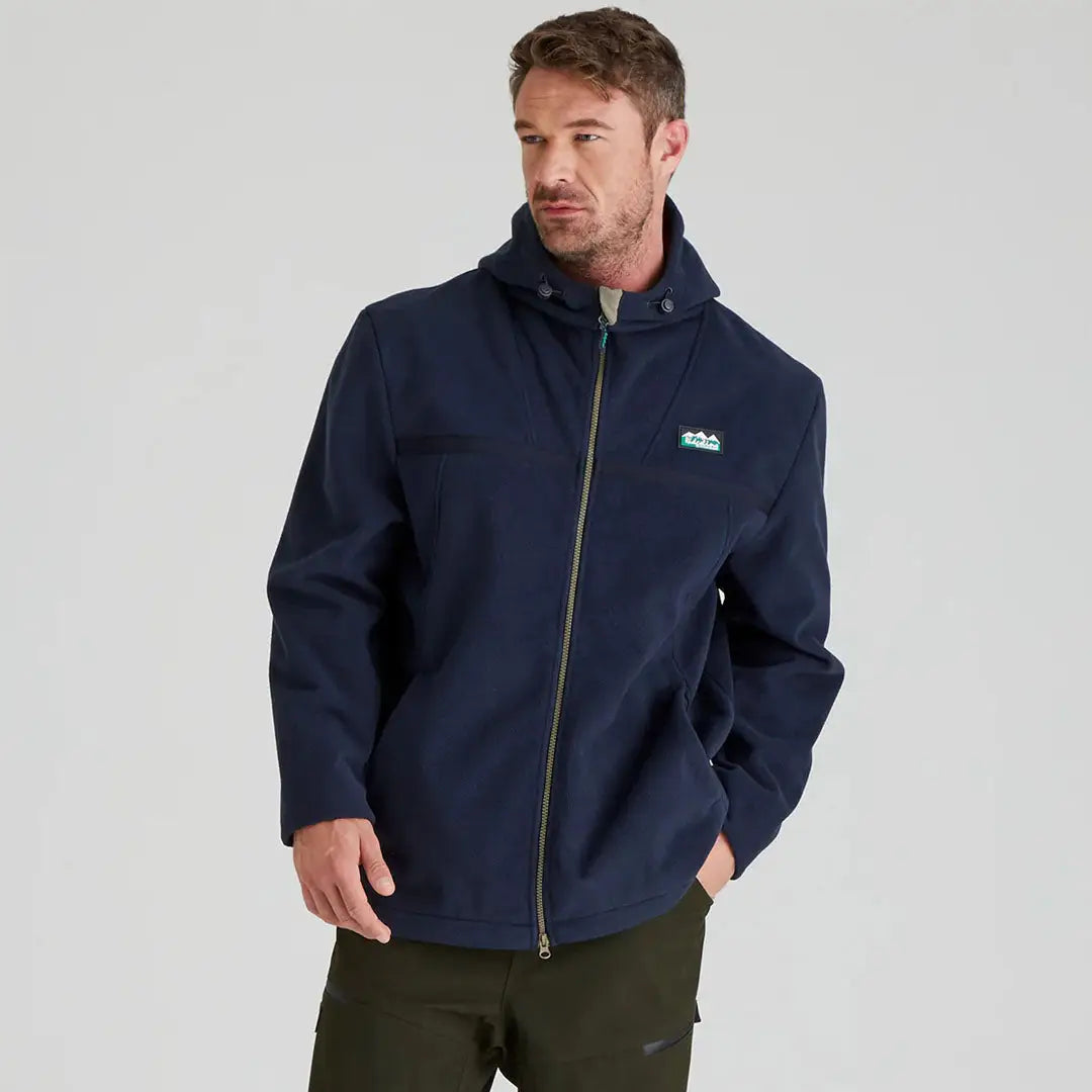 Navy hooded jacket Ridgeline Kodiak Fleece Jacket with Southern Star pro fleece, highly technical southern style