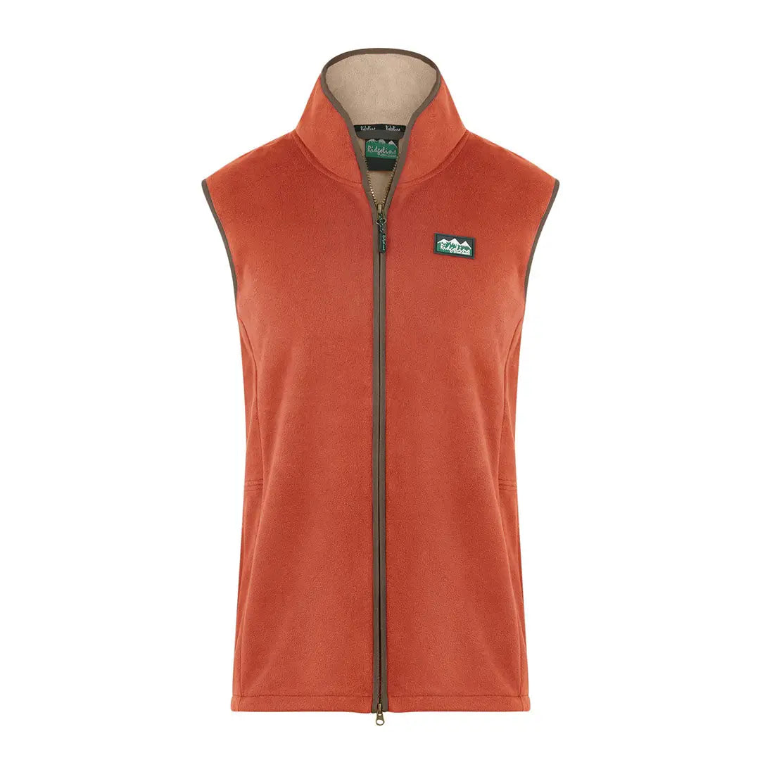 Rust-colored sleeveless fleece vest from the Ridgeline Kodiak Gilet collection