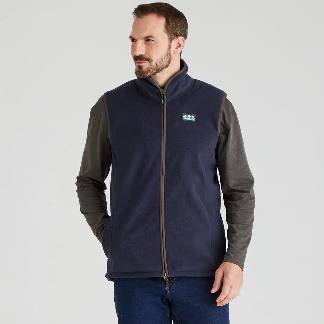 Navy blue Ridgeline Kodiak Gilet zip-up vest perfect for outdoor adventures