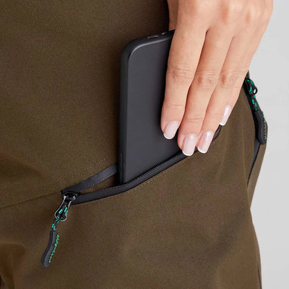 Olive-green Ridgeline Ladies Cambrian Trousers with zip pocket perfect for harsh weather