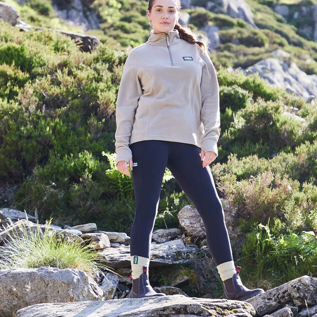 Woman’s outdoor outfit featuring Ridgeline Ladies Infinity Leggings, perfect country clothing wear means
